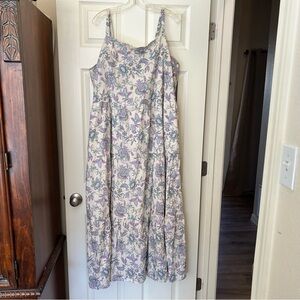 Lane Bryant Cami Smocked-Back Tiered Maxi Dress Women’s Size 24 Purple Floral